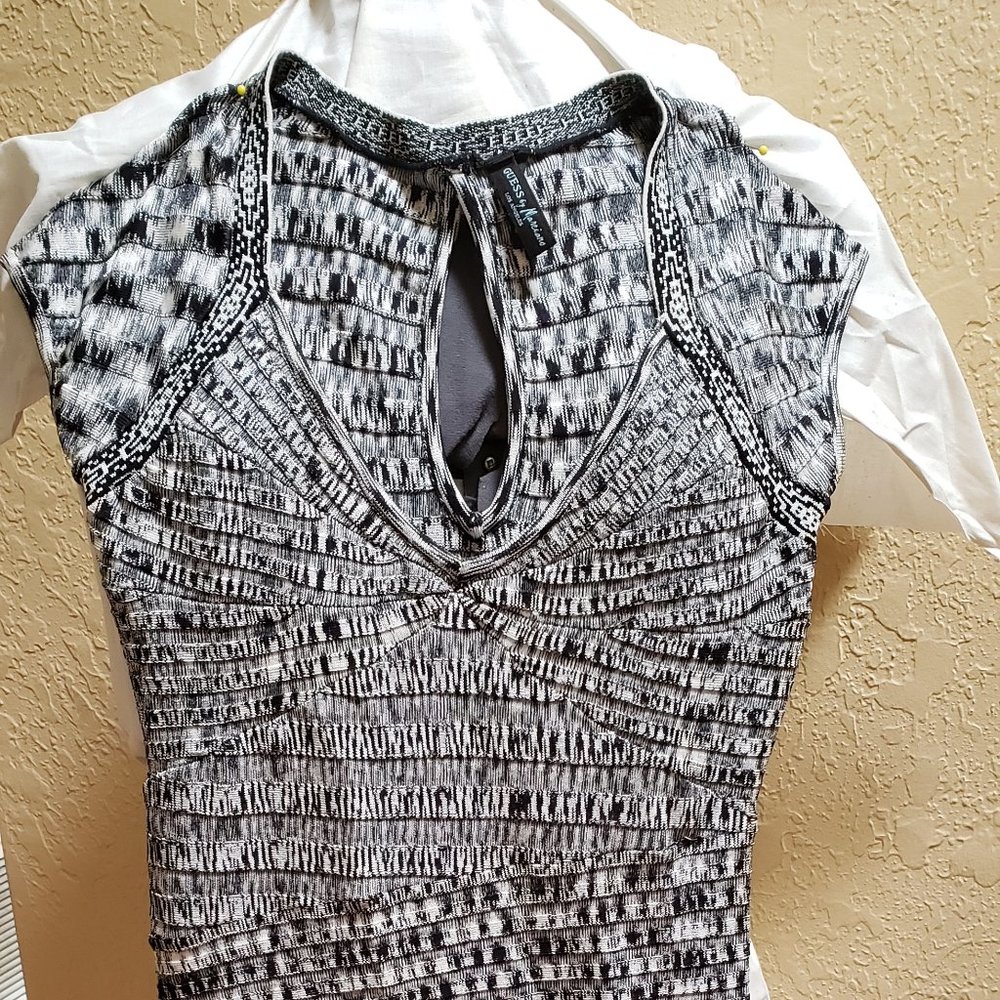 Guess by Marciano, Black & (off) white stretch dress, Size S